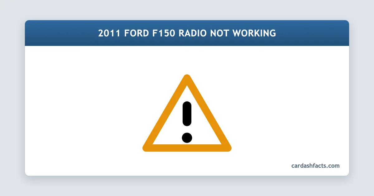 2011 Ford F150 Radio Not Working explained