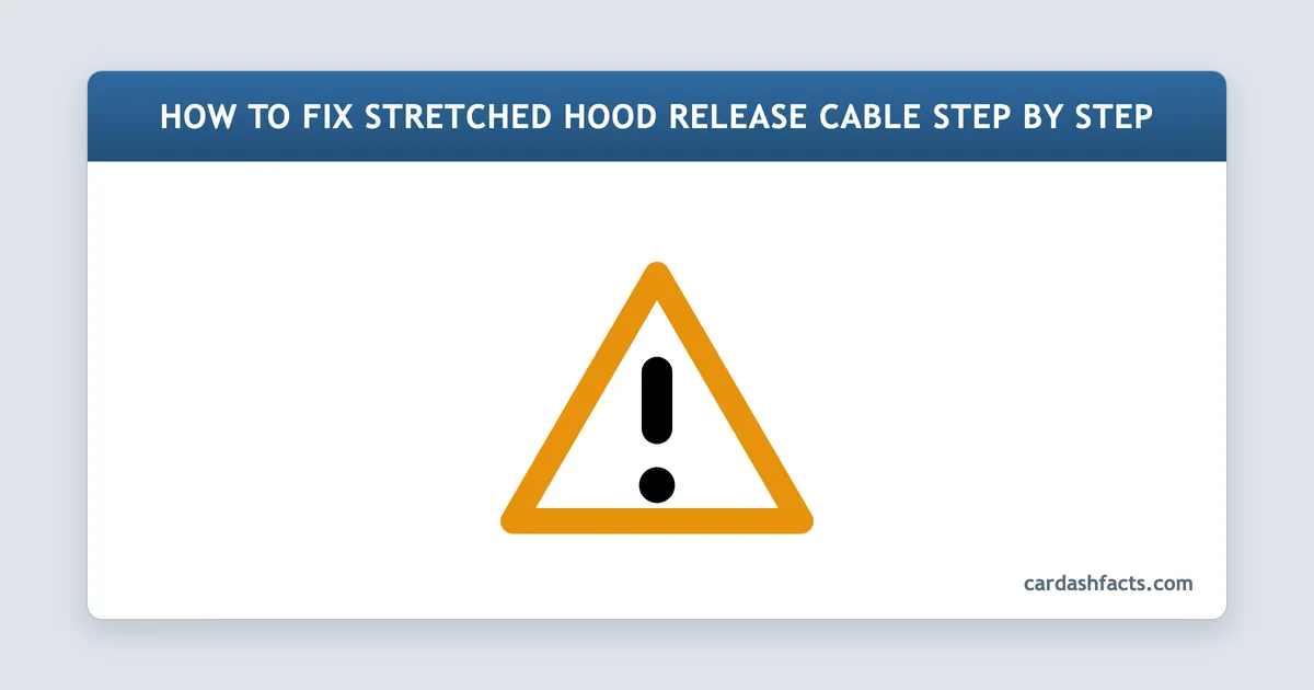 How To Fix Stretched Hood Release Cable Step By Step explained